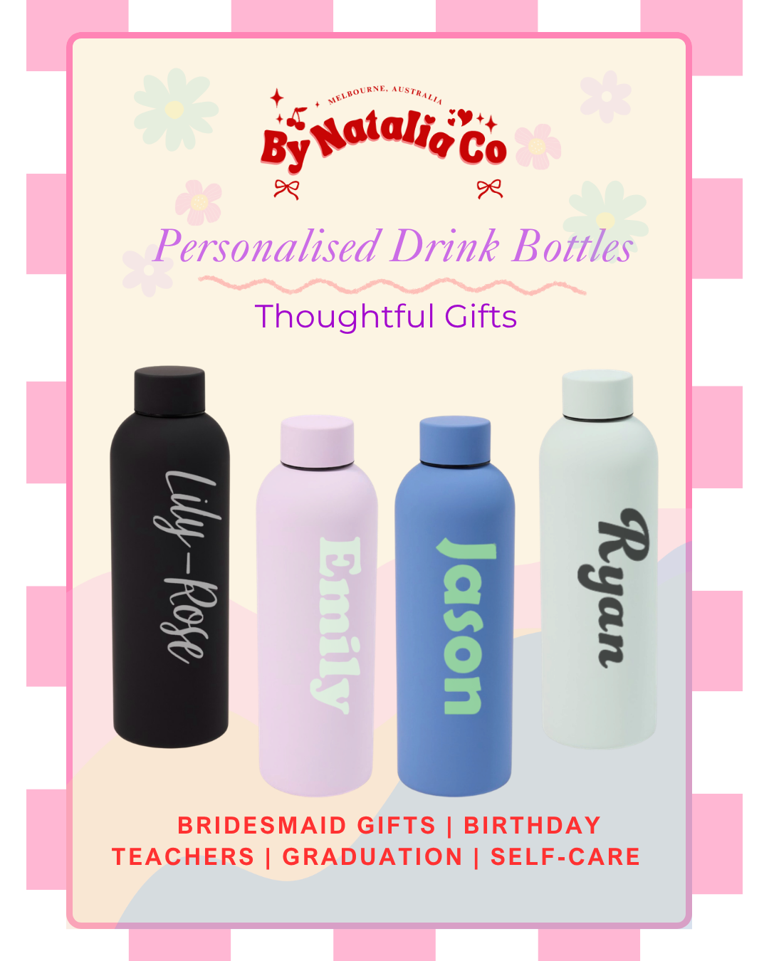 Personalised Water Bottles Made in Melbourne