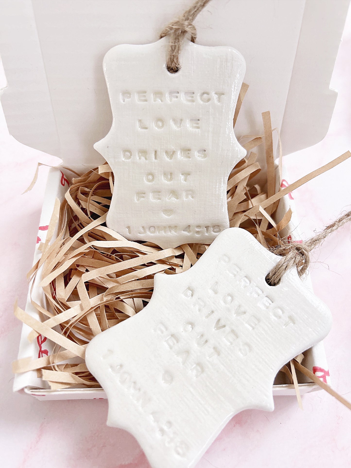 Perfect Love Drives Out Fear | There is No Fear in Love | Handmade Ceramics | Christian Gift