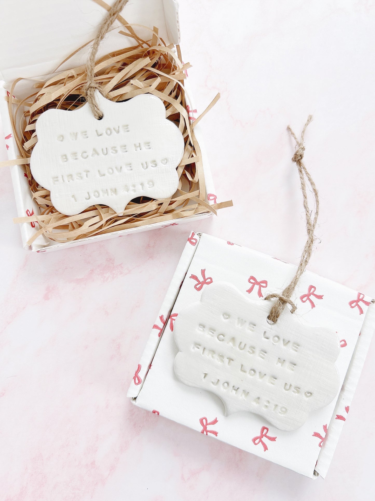 Handmade Christian Gift | We Love Because He First Love Us | Free Shipping | Gift Box Included