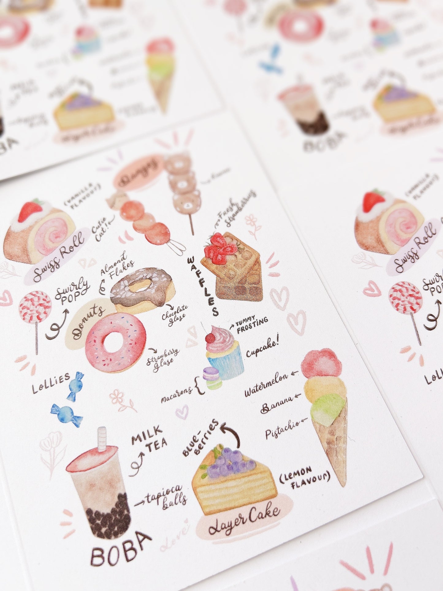 Sweet Treats Greeting Card Dessert-Inspired Art on Rustic Recycled Paper 🍰✨