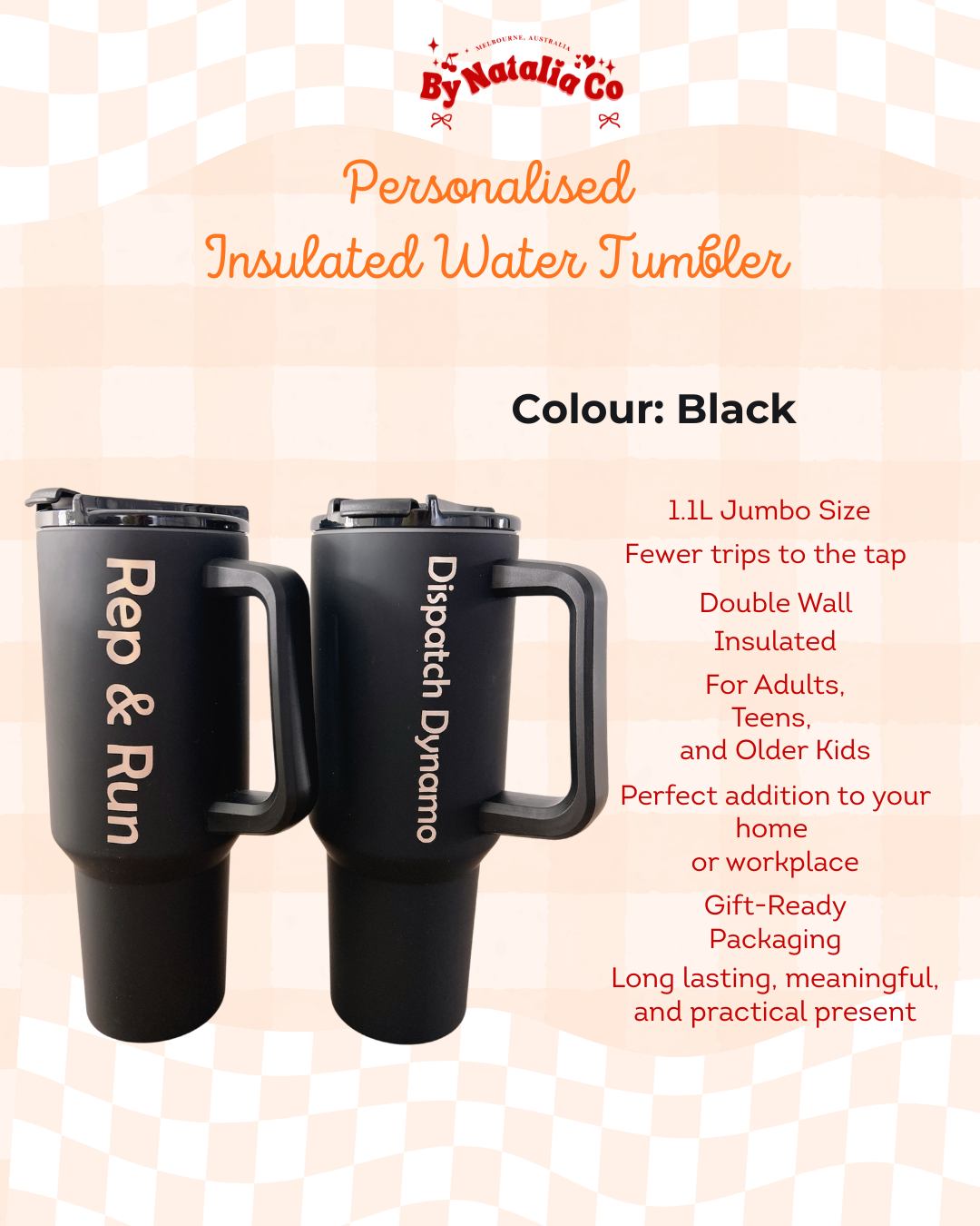 Personalised Water Bottle | Custom Name Bottle | Aesthetic Stainless Steel Drink Bottle | Thoughtful Gift
