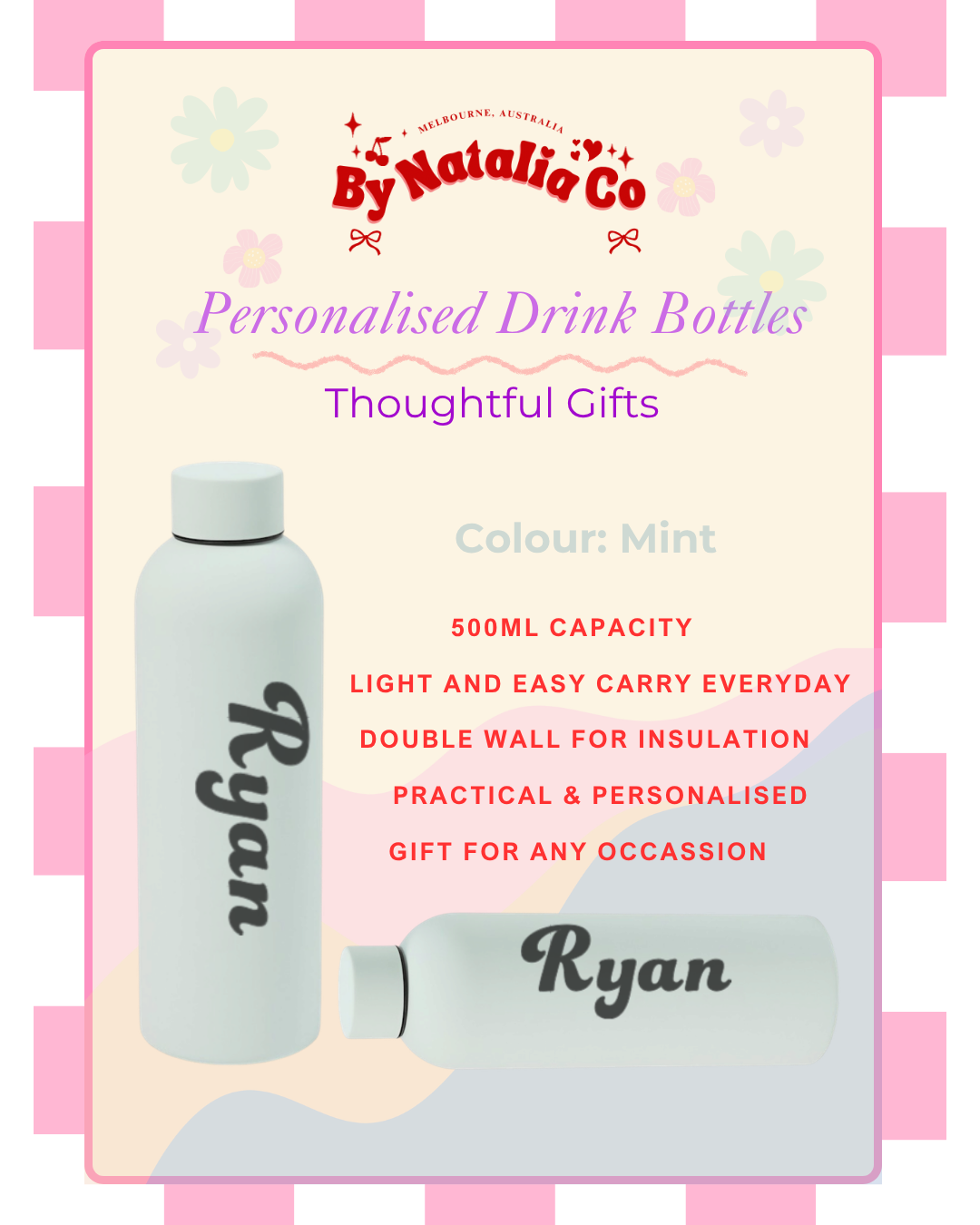 Personalised Water Bottles Made in Melbourne