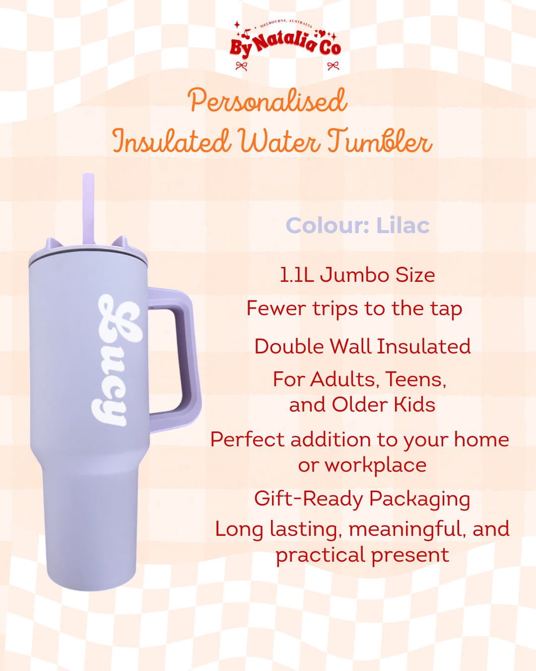 Personalised Water Bottle | Custom Name Bottle | Aesthetic Stainless Steel Drink Bottle | Thoughtful Gift