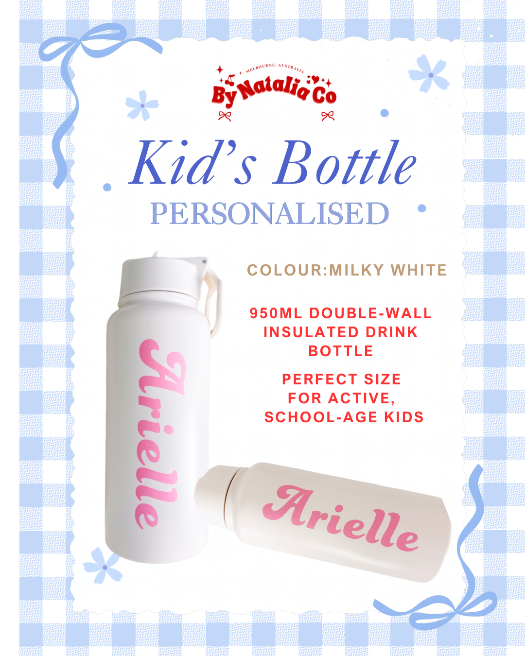 Kids School Bottle | Active Kids Bottle | Personalised | Birthday Presents