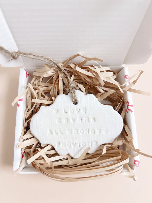Love Covers All Wrong | Handmade Christian Gift | Scripture Decor | Comes in Gift Box