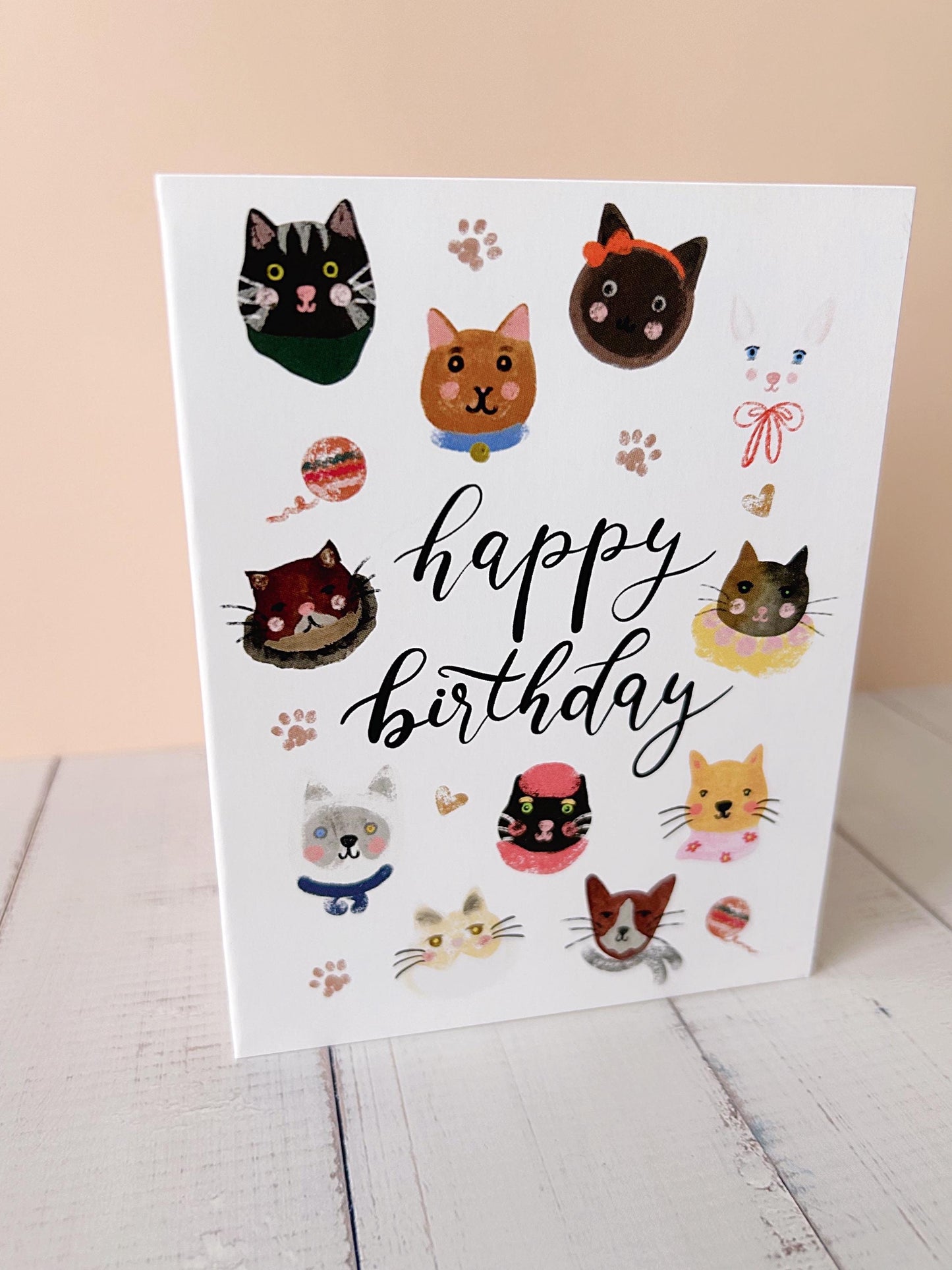 Cat Birthday Card: Hand-Drawn Illustration for Cat Lovers