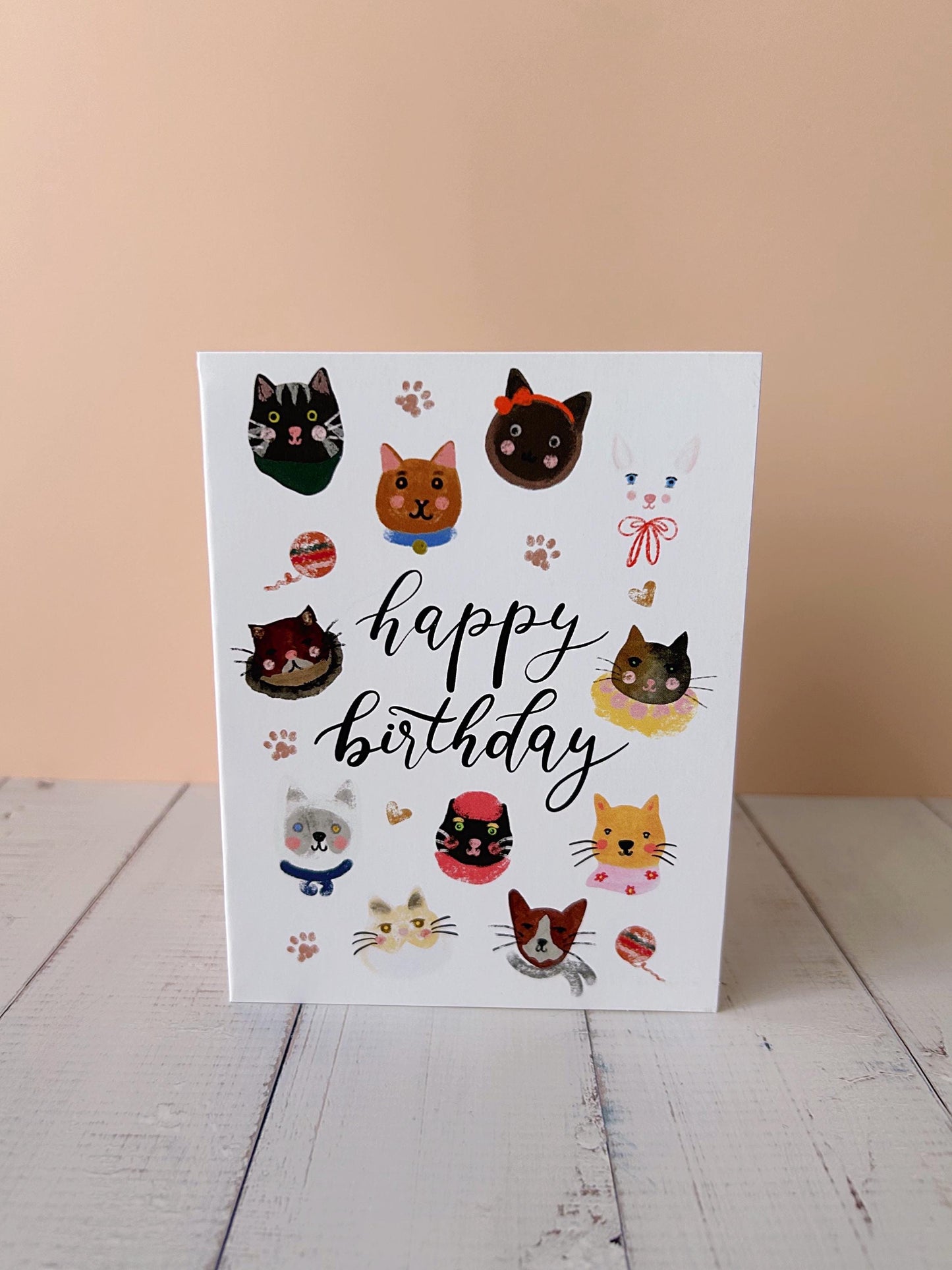 Cat Birthday Card: Hand-Drawn Illustration for Cat Lovers