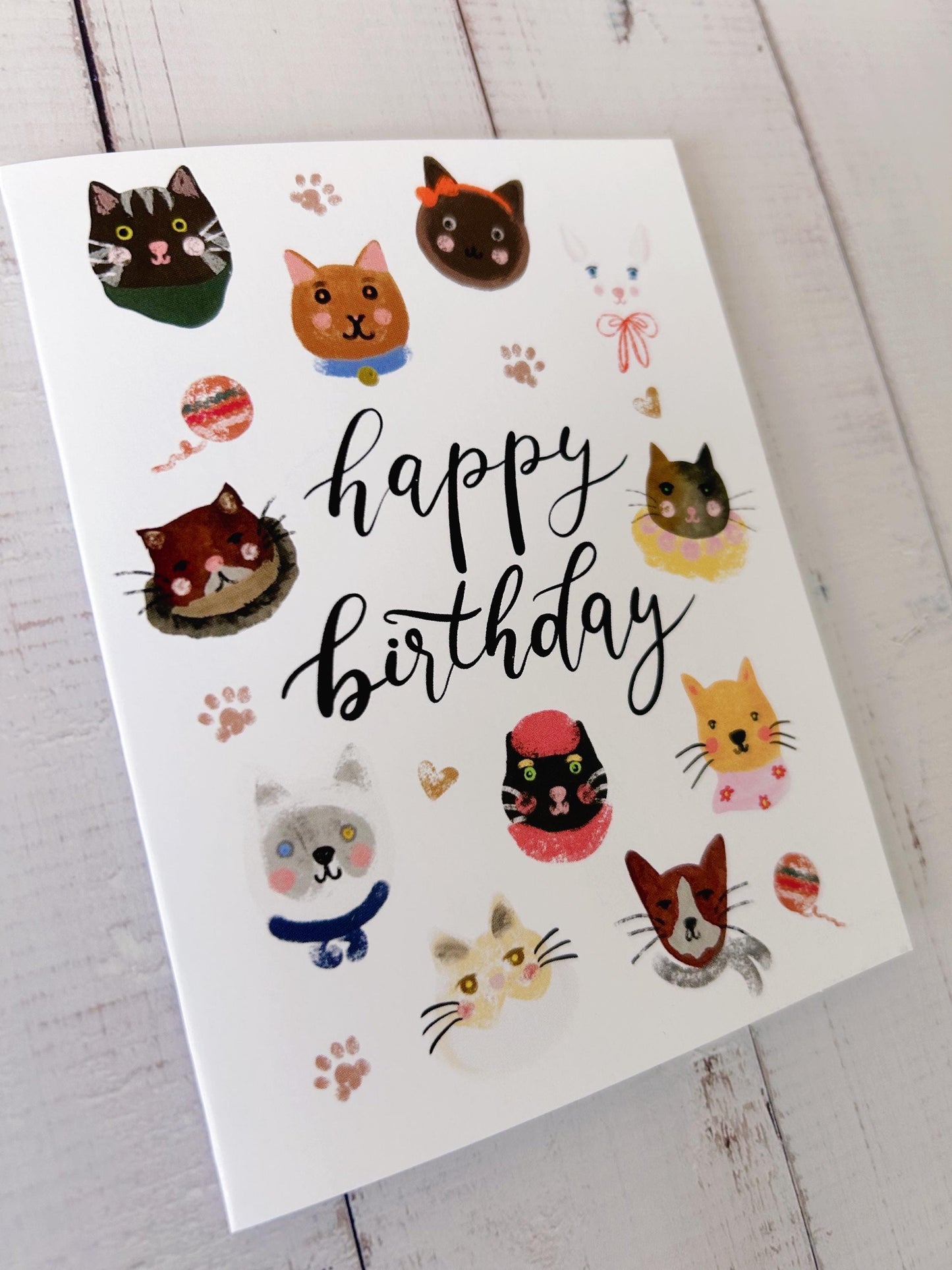 Cat Birthday Card: Hand-Drawn Illustration for Cat Lovers