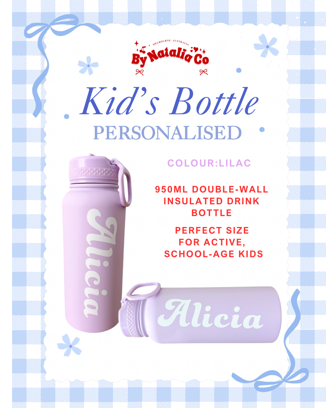 Kids School Bottle | Active Kids Bottle | Personalised | Birthday Presents