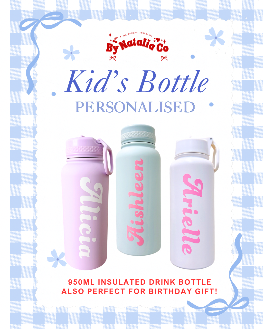 Kids School Bottle | Active Kids Bottle | Personalised | Birthday Presents