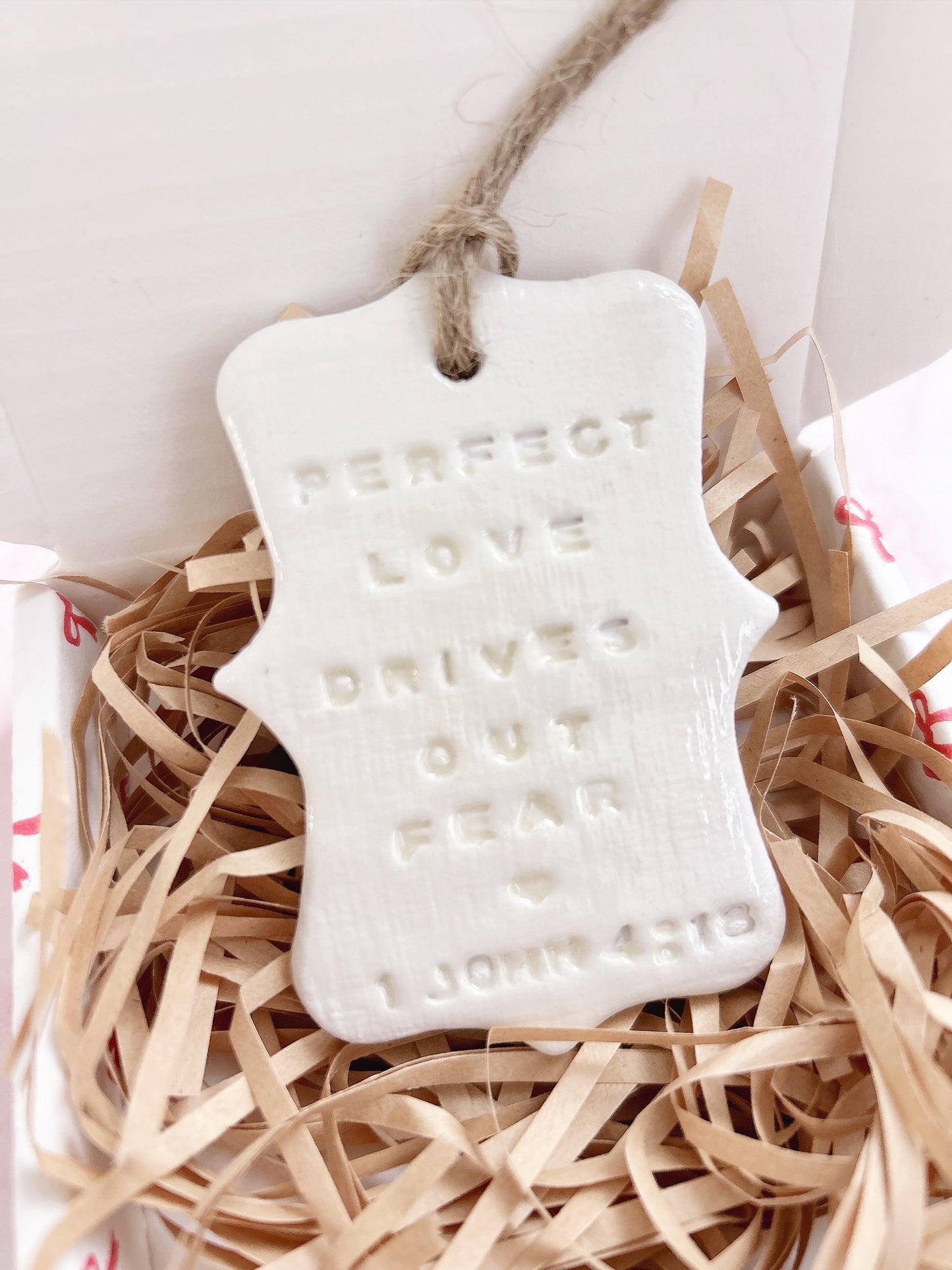 Perfect Love Drives Out Fear | There is No Fear in Love | Handmade Ceramics | Christian Gift