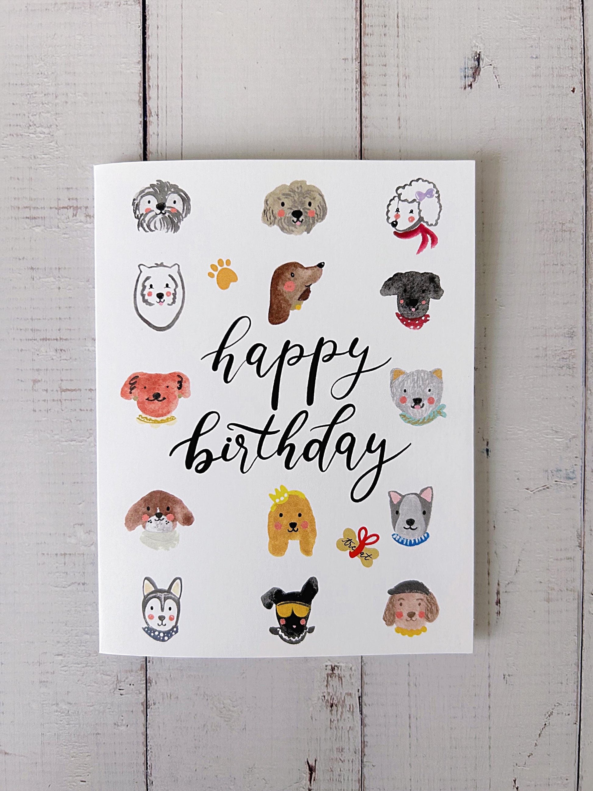 Dog Lover Birthday Card: Hand-Drawn Puppy Greeting Card