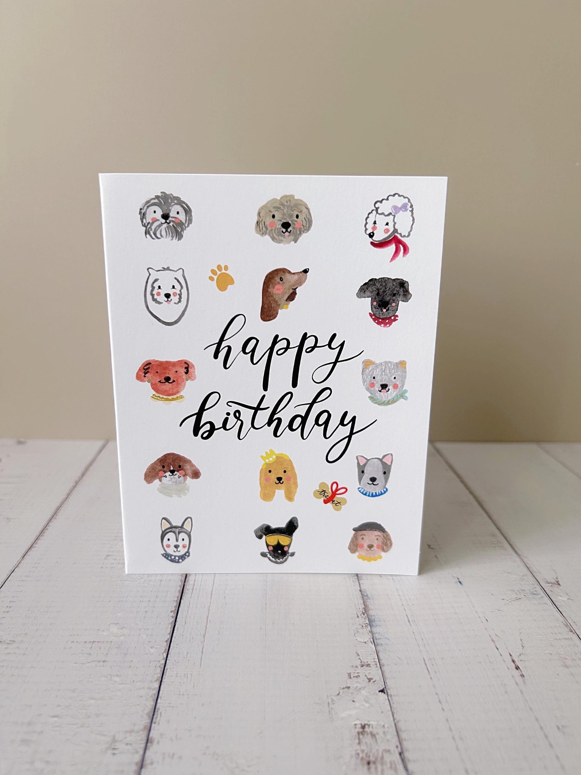 Dog Lover Birthday Card: Hand-Drawn Puppy Greeting Card