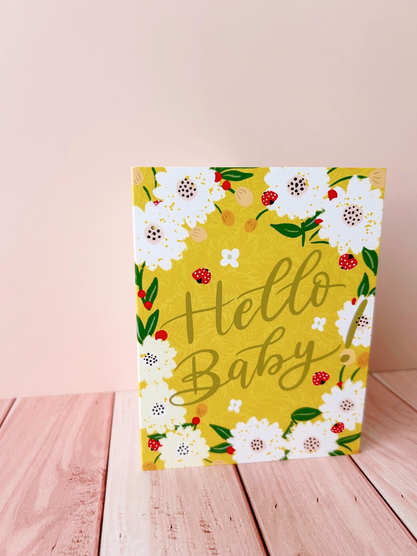 Hello Baby Card | Handmade Floral Greeting Card