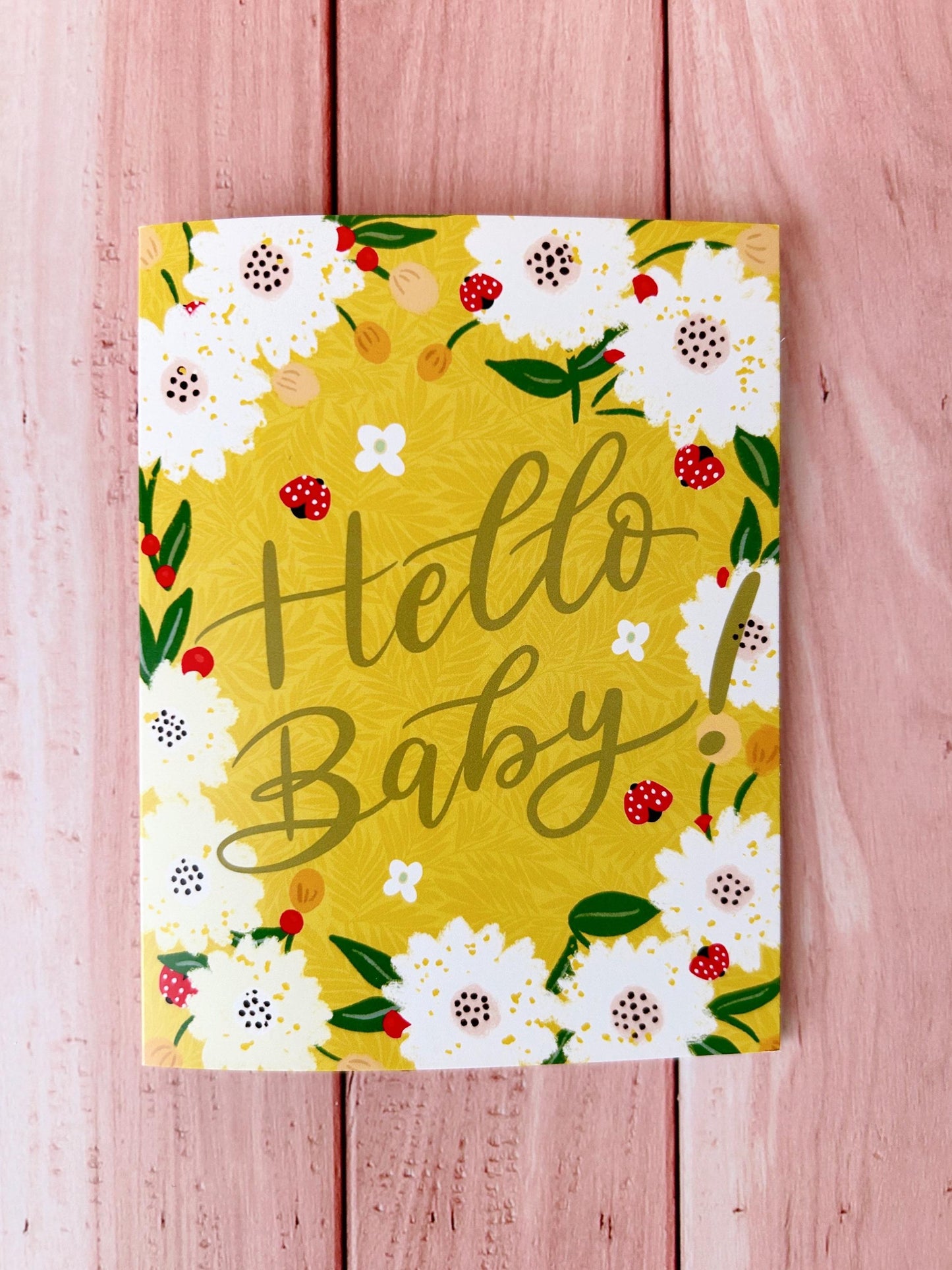 Hello Baby Card | Handmade Floral Greeting Card