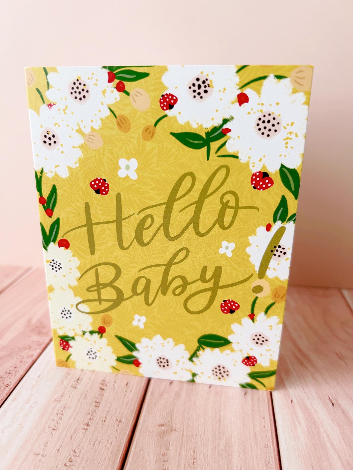 Hello Baby Card | Handmade Floral Greeting Card