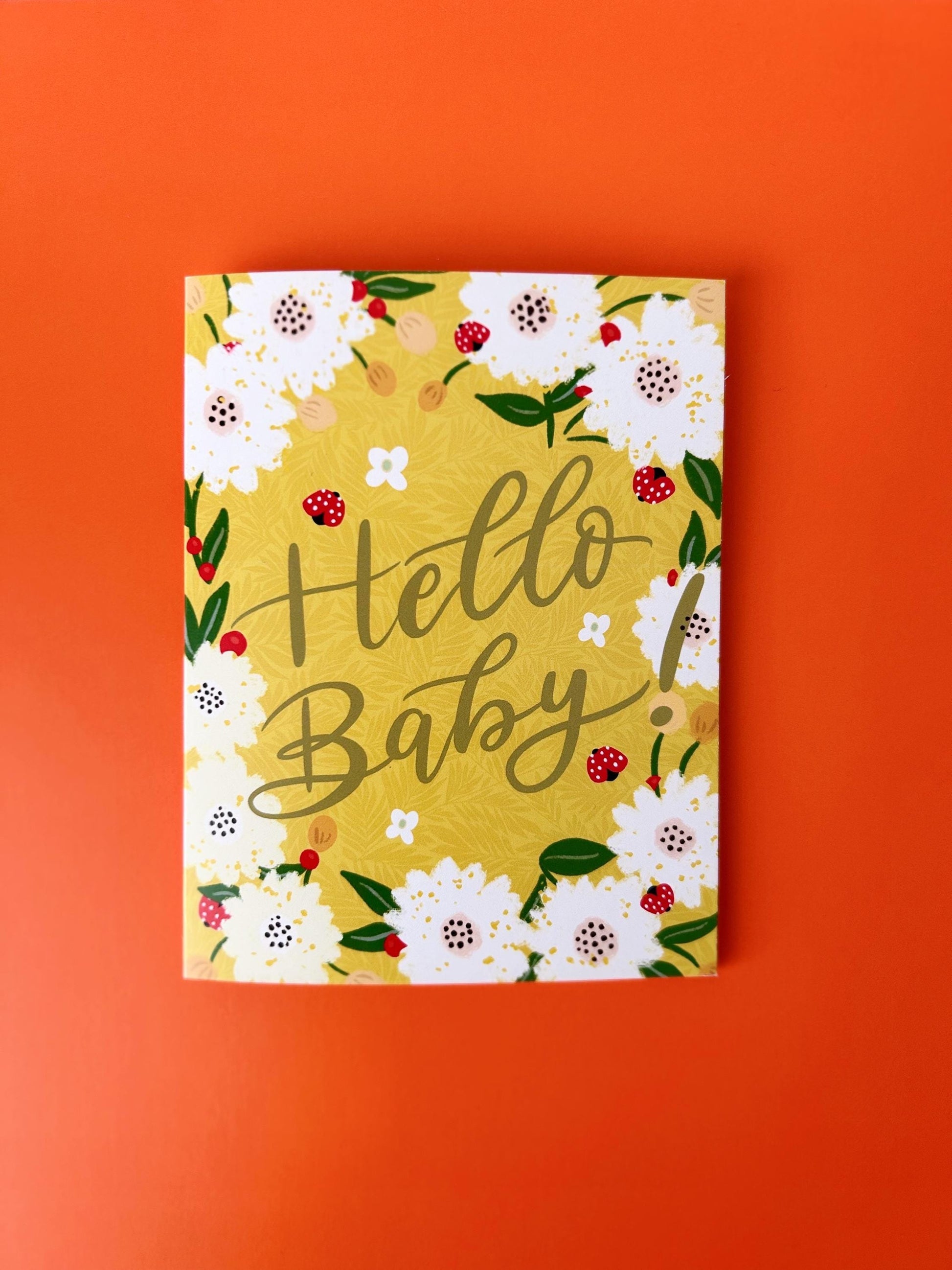 Hello Baby Card | Handmade Floral Greeting Card
