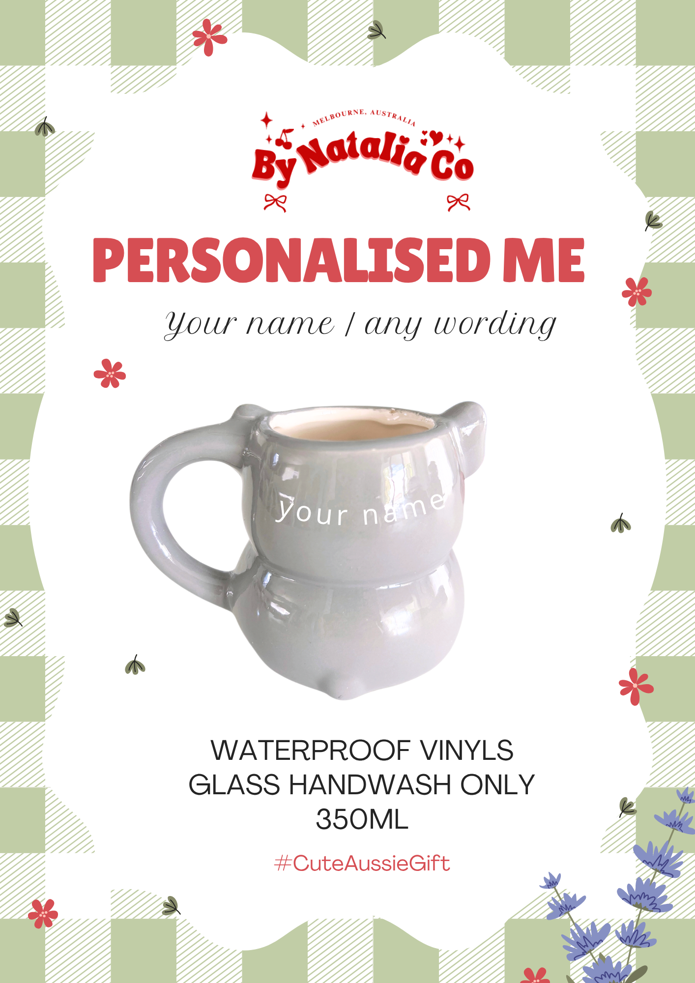 Koala Personalised Mug | Aussie Gift Idea | All Occassions Gift | Drinking Mug | Pen Holder