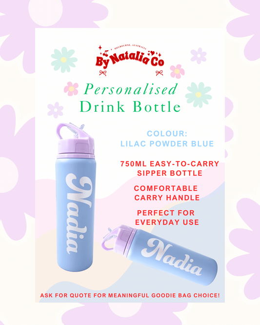 Personalised Gifts Ideas | Drink Bottle Pretty Pastel Colours