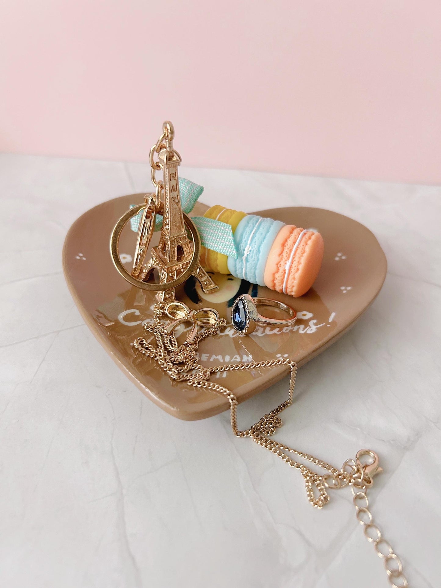 Personalised Gift | Custom Pet Portrait Ceramic Heart Shaped Trinket Tray | Handpainted
